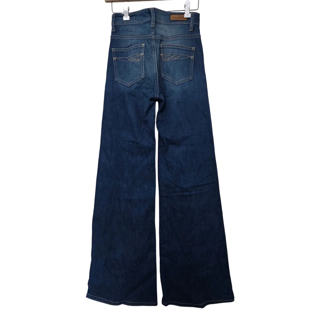 18th Amendment Colbert Wide Leg Flare Jeans Dark Wash High Rise Size 26 Long - Picture 3 of 10